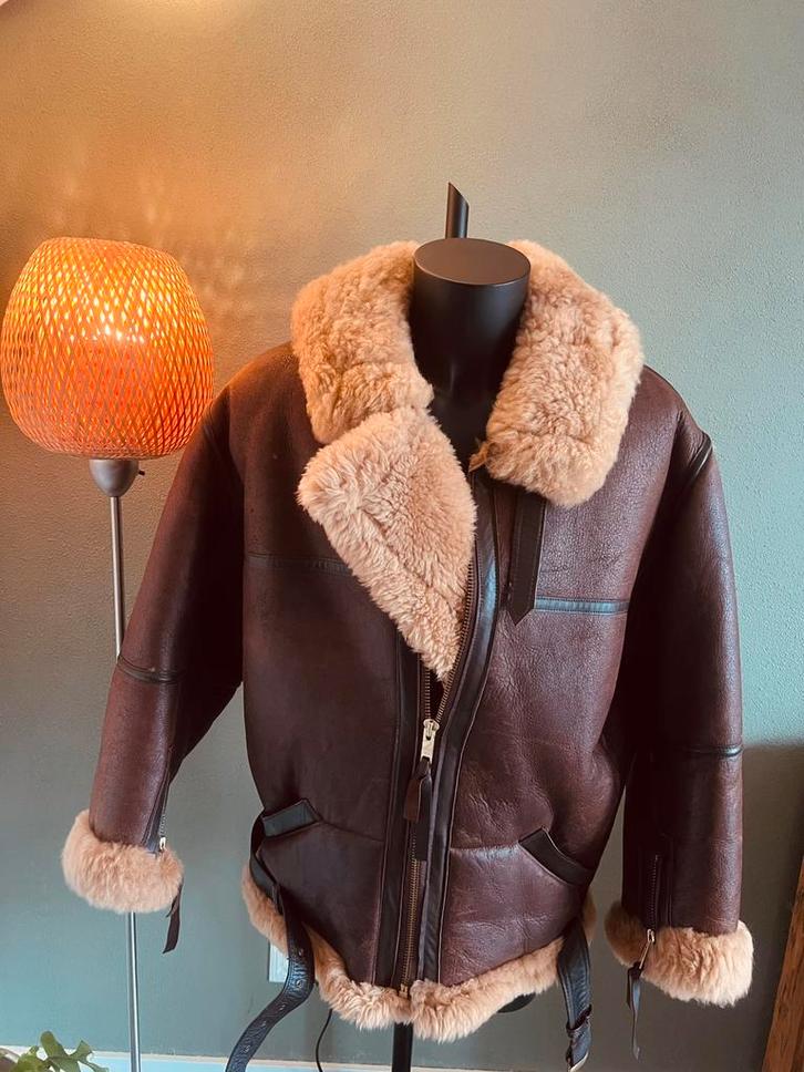 Pilotenjas IRVIN RAF MADE IN ENGLAND lammy piloten jas, Kleding | Heren, Jassen | Winter, Zo goed als nieuw, Overige maten, Bruin