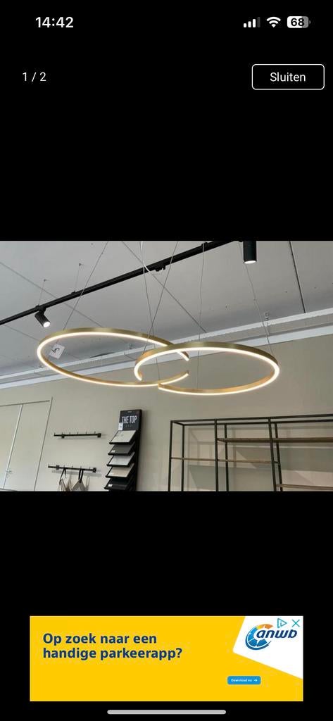 Bodilson Tidone LED Hanglampen - Mat Goud - Nieuwstaat, Ophalen of Verzenden, Zo goed als nieuw, Metaal, Minder dan 50 cm