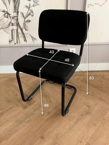 8 Kick Eetkamerstoelen - Buisframe - Zwart beschikbaar voor biedingen