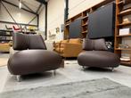 2 Nieuw Leolux Pallone Fauteuils Bruin leer Design stoel, Huis en Inrichting, Fauteuils, Leolux, Nieuw, Ophalen of Verzenden, Pode Evidence