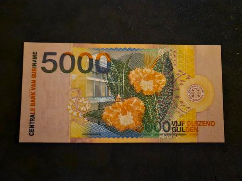 5.000.- Gulden Suriname 2000 UNC Vogelserie., Postzegels en Munten, Bankbiljetten | Amerika, Zuid-Amerika, Verzenden