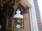 Vintage hanglamp smeedijzer Delfts blauw hallamp plafondlamp, Ophalen of Verzenden
