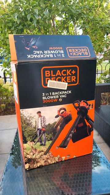 Black+Decker 3-in-1 Rugzak Bladblazer / Zuiger 3000W beschikbaar voor biedingen