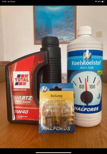 Olie, Koelvloeistof & 2x 12V P21W Lampjes beschikbaar voor biedingen