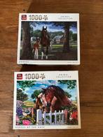 2 Puzzels - 1000 Stukjes - Paarden €5,-, Ophalen of Verzenden, 500 t/m 1500 stukjes, Zo goed als nieuw, Legpuzzel