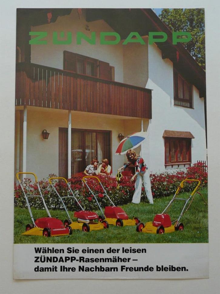 Zündapp Folder Grasmaaiers "Benzine/Elektr. Kabel/Accu", Boeken, Catalogussen en Folders, Gelezen, Folder, Verzenden