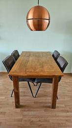 Massieve teak houten eettafel - 4 tot 6 persoons, Huis en Inrichting, Tafels | Eettafels, Ophalen, Teakhout, 50 tot 100 cm, Zo goed als nieuw