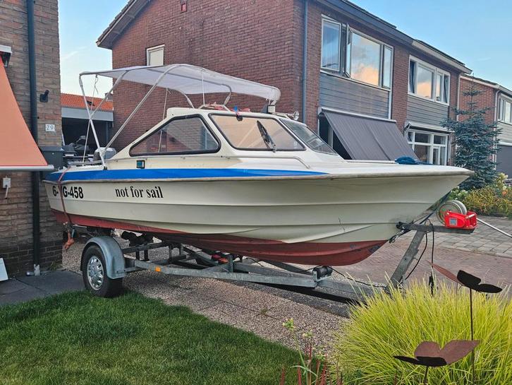 Skibsplast 15 HT met Suzuki 65 dt motor en trailer, Watersport en Boten, Overige Watersport en Boten, Gebruikt, Ophalen of Verzenden