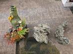 Superfish aquarium ornamenten (fles air bubbles en rotsen), Ophalen, Gebruikt