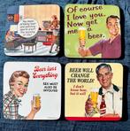 Bier Onderzetters / coasters met  Teksten, Overige materialen, Ophalen of Verzenden, Zo goed als nieuw, Wit