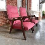 Set van 2 vintage eenzitten/ fauteuil / easy chair, Huis en Inrichting, Fauteuils, Ophalen, Gebruikt, 75 tot 100 cm, Stof