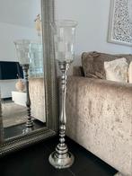 Prachtige hoge kandelaar lantaarn rvs zilver glas NIEUW!, Huis en Inrichting, Woonaccessoires | Kandelaars en Kaarsen, Ophalen