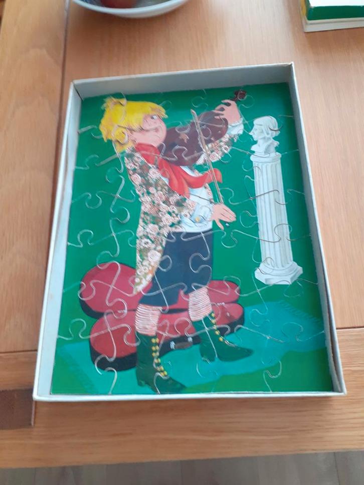 Oude Kinderpuzzel Tom Tas, Kinderen en Baby's, Speelgoed | Kinderpuzzels, Gebruikt, 4 tot 6 jaar, 10 tot 50 stukjes, Van hout