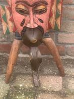 Houten Afrikaans Masker met Slang, Ophalen of Verzenden