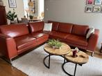 Leren bankstel, Huis en Inrichting, Ophalen, Gebruikt, Minder dan 75 cm, Hoekbank