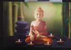 Print on canvas Buddha 60 x 40 cm met licht/ (AA batt), Ophalen, Gebruikt, Print, Minder dan 50 cm
