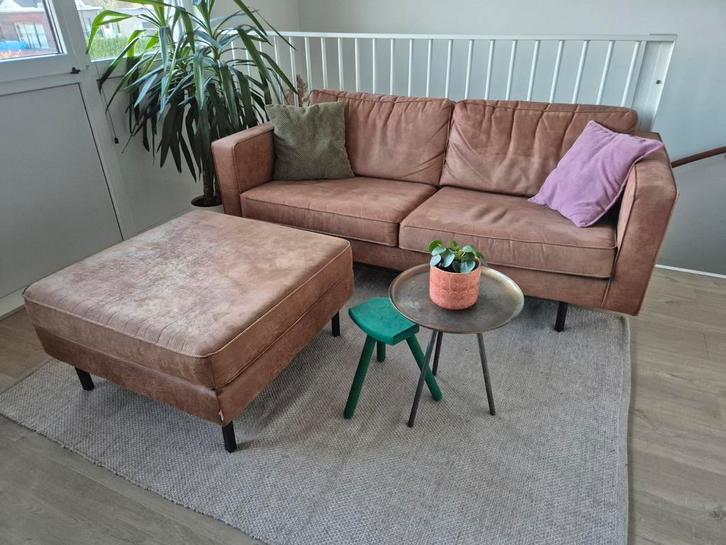 WOOOD bank 2.5 zits + hocker, Huis en Inrichting, Banken | Complete zithoeken, Gebruikt, Ophalen of Verzenden