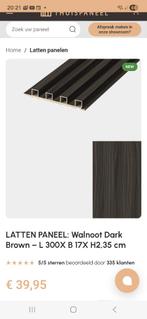 5x latten panelen walnoot dark brown, Doe-het-zelf en Verbouw, Verzenden, Nieuw, 20 tot 50 mm