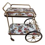 Vintage pilastro trolley met flessenrek, Ophalen, Overige materialen, Gebruikt, Onbekend