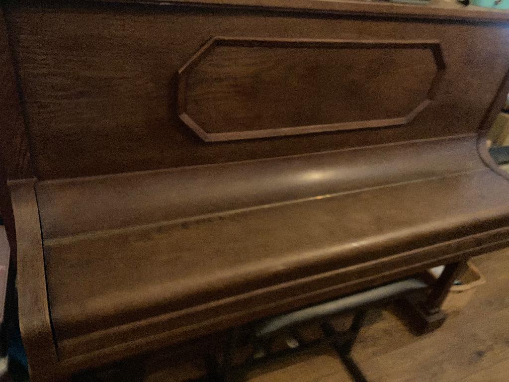 Gratis af te halen Frans Esser piano incl pianokruk, Muziek en Instrumenten, Ophalen, Gebruikt, Bruin, Piano