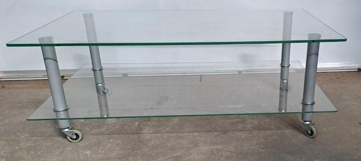 Glazen salontafel 37 x 100 x 60 cm, Huis en Inrichting, Tafels | Salontafels, Gebruikt, Minder dan 50 cm, 50 tot 100 cm, 50 tot 100 cm