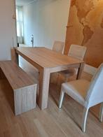Tafel+ stoelen+ zitbank, Huis en Inrichting, Tafels | Eettafels, Ophalen, Overige materialen, Gebruikt, 50 tot 100 cm