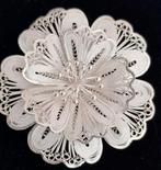 Prachtige zilveren filigran broche., Ophalen of Verzenden