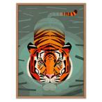 Kinderposter Zwemmende Tijger 70 x 50 cm Dieter Braun, Dieter@brauntown.com, HEINRICHSTRASSE 7 22767 HAMBURG, Nieuw, Ophalen of Verzenden