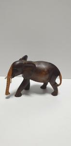 2289)Antiek olifant gesneden uit ebbenhout, Antiek en Kunst, Ophalen of Verzenden