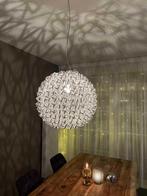 Zilverkleurige ronde moderne hanglamp, Huis en Inrichting, Lampen | Hanglampen, Ophalen, Zo goed als nieuw, Modern