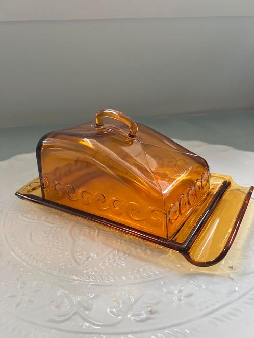 Retro artdeco kaas botervloot, Antiek en Kunst, Antiek | Glas en Kristal, Ophalen of Verzenden