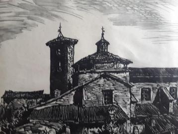 Hans van Dokkum, linoleumsnede, san Pietro Spoleto beschikbaar voor biedingen