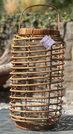 NIEUW Groot Rotan Windlicht 47x25cm, Huis en Inrichting, Woonaccessoires | Kandelaars en Kaarsen, Nieuw, Ophalen of Verzenden