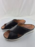 Slippers zwart leer dames maat 41H, Slippers, Zwart, Ophalen of Verzenden, Zo goed als nieuw