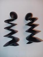 Houten Oorbellen - Unieke Design Hangers, Sieraden, Tassen en Uiterlijk, Overige materialen, Hangers, Zwart, Ophalen of Verzenden