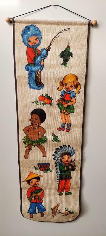 Vintage schellekoord  100% jutte jaren 60/70 muurhanger  beschikbaar voor biedingen