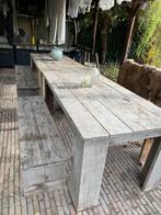 Twee grote picknick tafels met banken, Tuin en Terras, Tuinsets en Loungesets, Ophalen of Verzenden, Gebruikt, Steigerhout, Meer dan 8 zitplaatsen