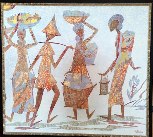 Origineel Batik schilderij, Antiek en Kunst, Kunst | Niet-Westerse kunst, Ophalen