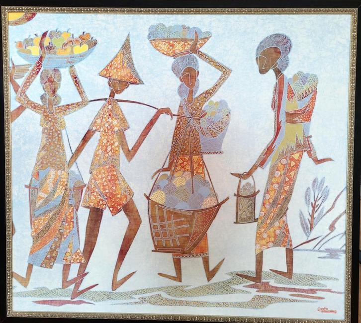 Origineel Batik schilderij, Antiek en Kunst, Kunst | Niet-Westerse kunst, Ophalen