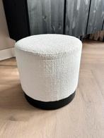 Witte poef met zwarte rand, Huis en Inrichting, Banken | Voetenbanken en Poefen, Ophalen, Minder dan 50 cm, Gebruikt, Rond