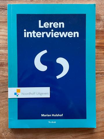 Marian Hulshof - leren interviewen - 7e druk beschikbaar voor biedingen