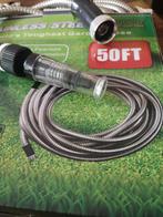 Nieuwe flexibele tuinslang steel hose 15 meter met sproeikop, Tuin en Terras, Tuinslangen, Ophalen, Nieuw, Tuinslang