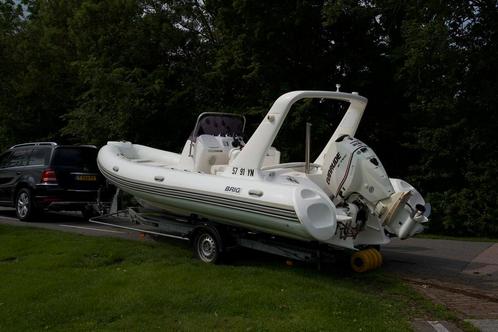 Brig 645/200pk Evinrude E-TEC,incl Riba trailer, Watersport en Boten, Rubberboten, Zo goed als nieuw, 200 pk of meer, Benzine