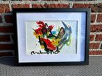 Anton Heyboer - Haan, Aquarel 19hx29b, in lijst 33hx43b, Ophalen of Verzenden
