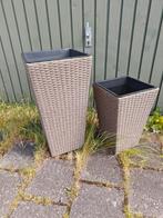 Rotan look plantenbakken, Ophalen, Minder dan 60 cm, Vierkant, Zo goed als nieuw