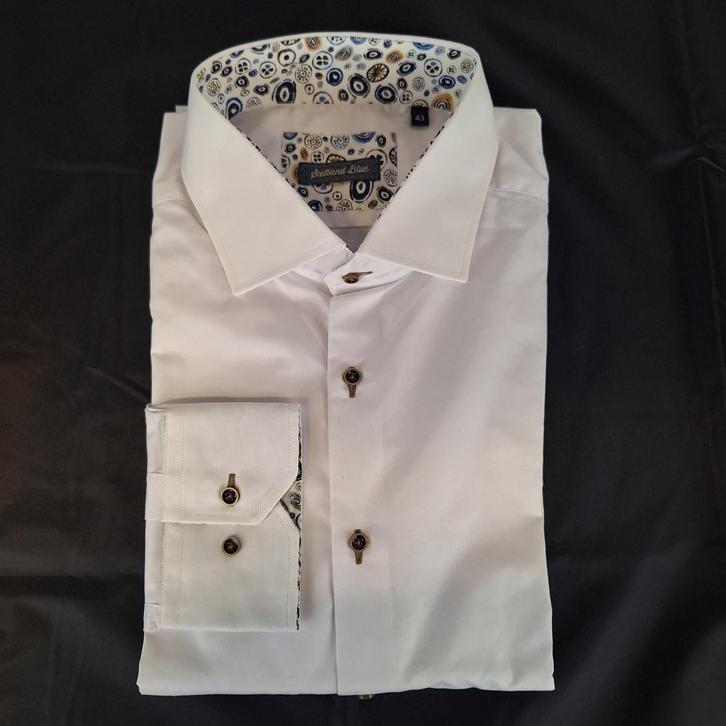 Heren overhemd lange mouw, Scotland Bleu, boordmaat 43 (XL), Kleding | Heren, Overhemden, Zo goed als nieuw, Halswijdte 43/44 (XL)