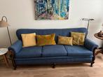 3 zitsbank, blauw, antiek, Huis en Inrichting, Hout, Gebruikt, Driepersoons, 75 tot 100 cm