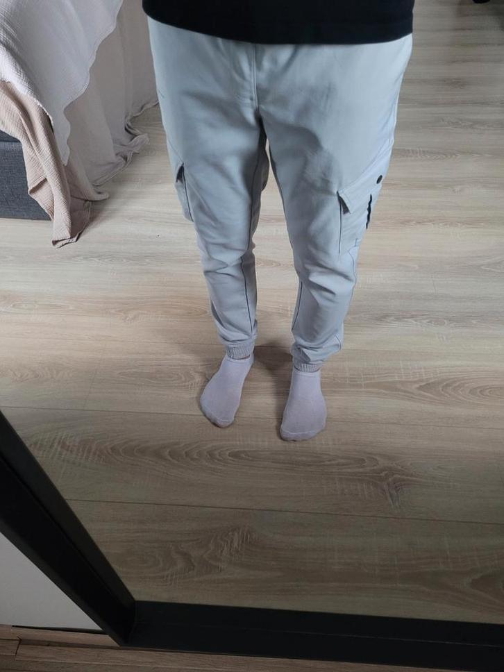 Daily Aesthitikz Cargo Broek Lichtgrijs/Beige - Maat M, Kleding | Heren, Broeken en Pantalons, Maat 48/50 (M), Grijs, Ophalen of Verzenden
