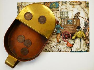 Koperen centenbakje / mansbakje met centen beschikbaar voor biedingen