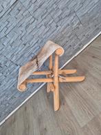 Landelijk krukje klapstoeltje met vacht nieuw, Huis en Inrichting, Krukjes, Ophalen of Verzenden, Zo goed als nieuw, Hout